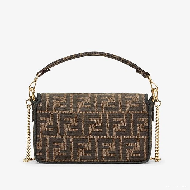 Cheap Fabric Mini Brown Motif In Baguette Fendi Bag FF 0805
